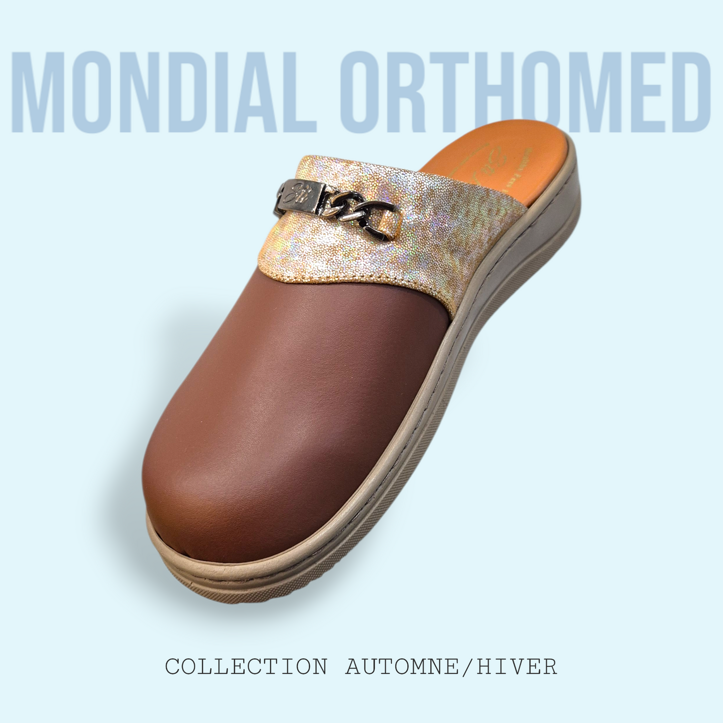 STI LIGHT AP019 SABOT CARAMEL BRILLANT FEMME