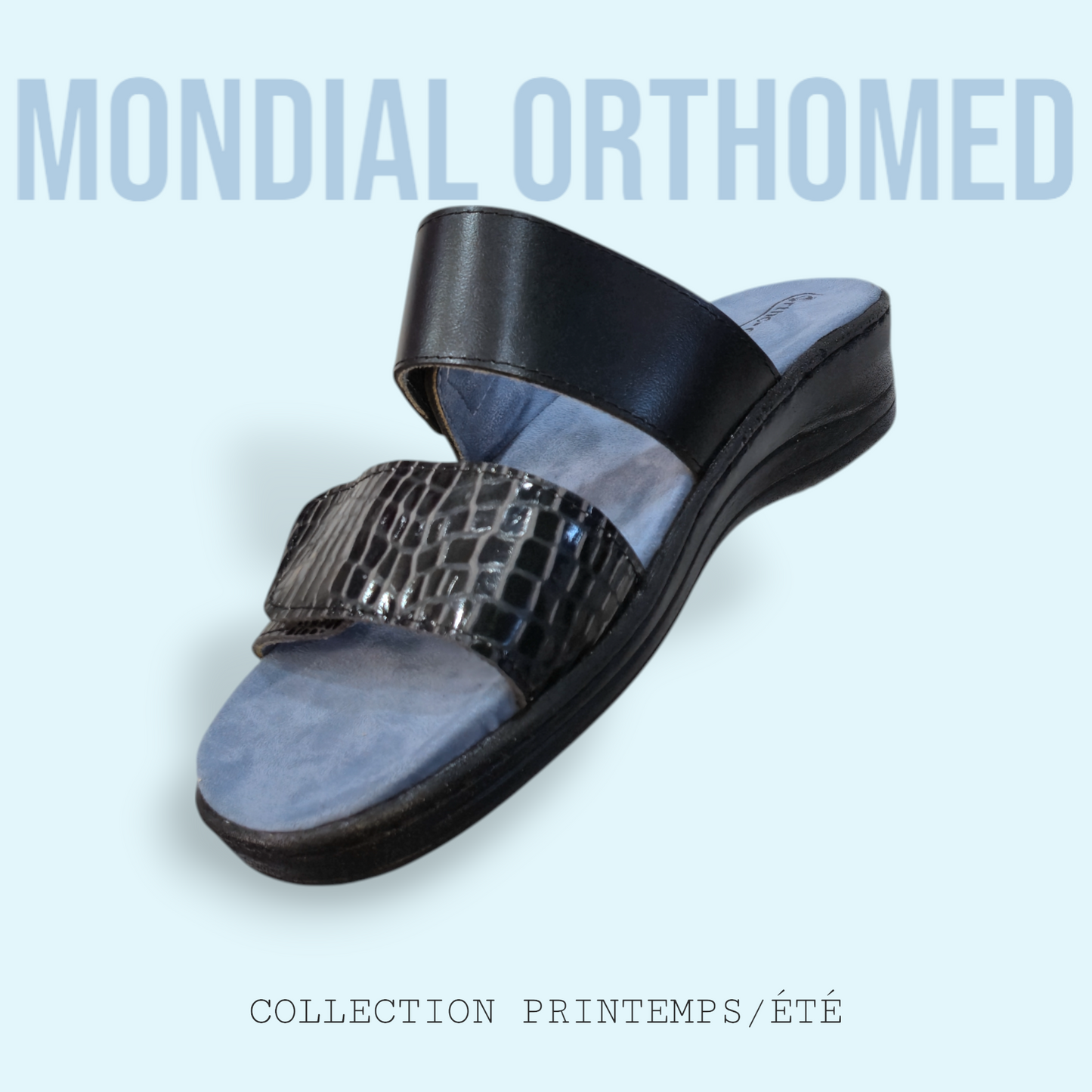 CLAQUETTE FEMME NOIR-BLEU Ortho-clac A200