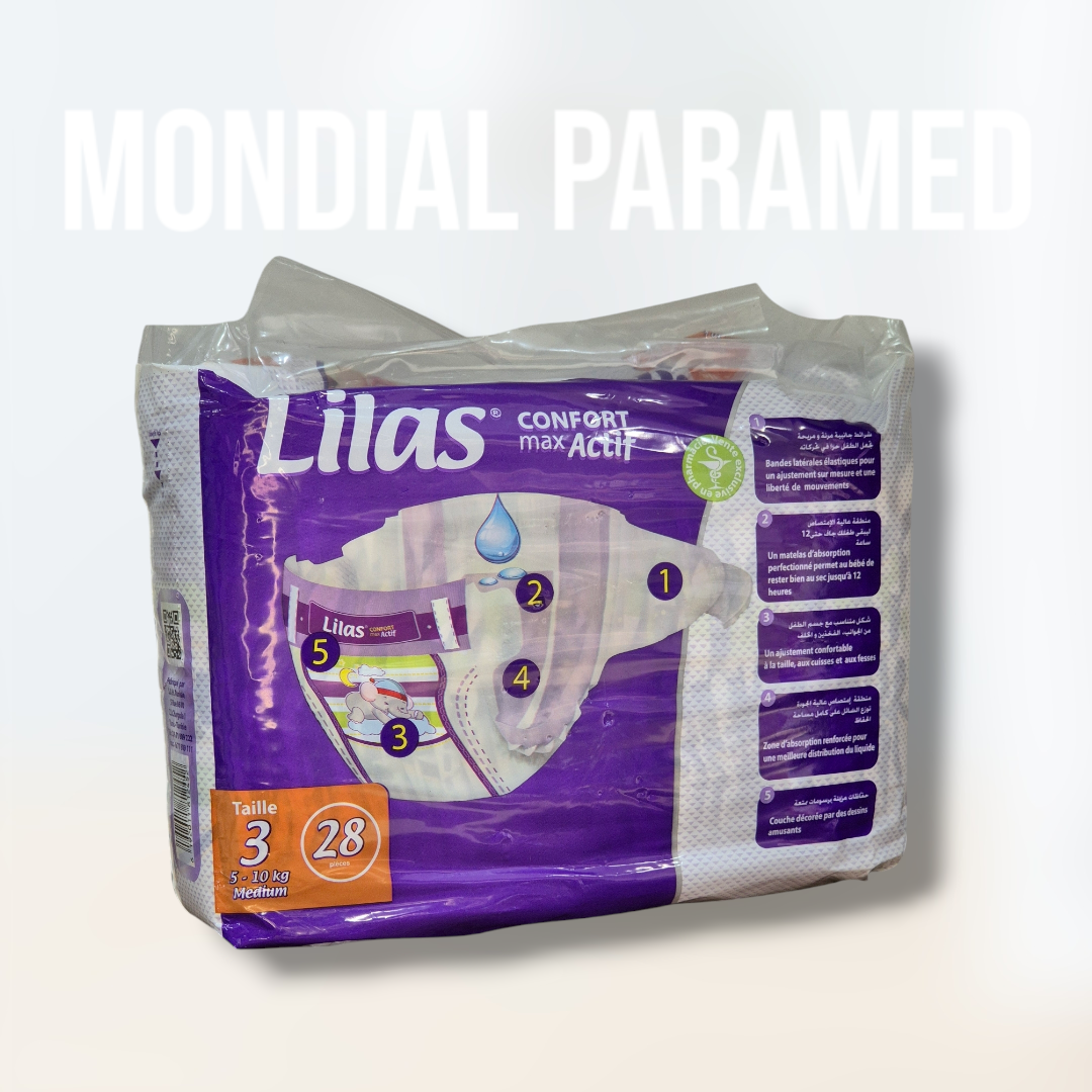 LILAS COUCHE 5-10 KG CONFORT MAX ACTIF 28 PIECES