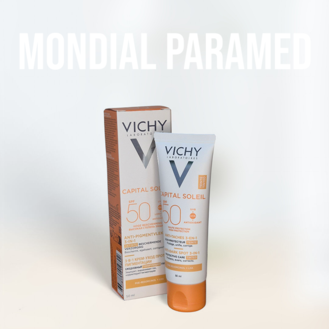 VICHY CAPITAL SOLEIL SOIN ANTI TACHES TEINTEE 3EN1 SPF50 50ML