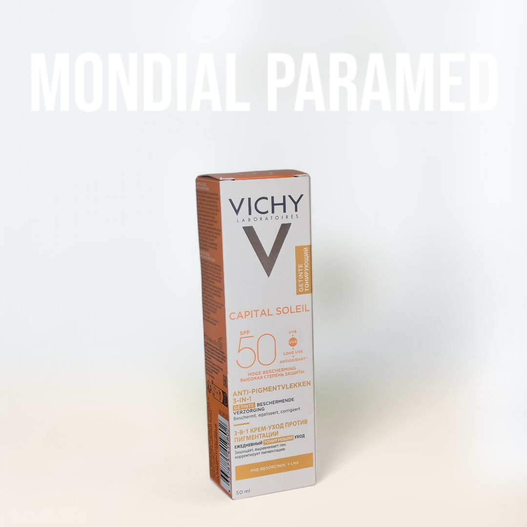 VICHY CAPITAL SOLEIL SOIN ANTI TACHES TEINTEE 3EN1 SPF50 50ML