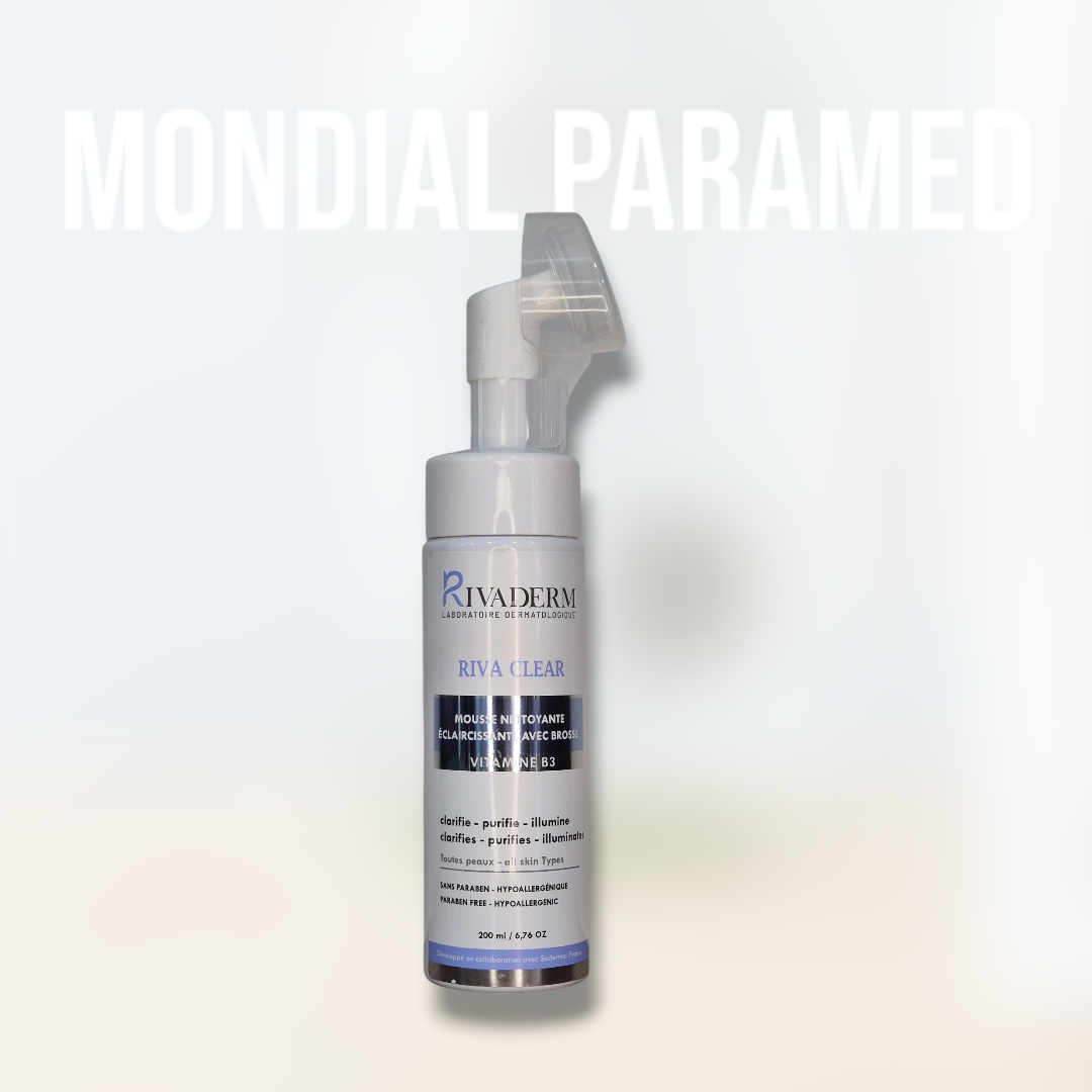 RIVADERM RIVA CLEAR MOUSSE NETTOYANTE ECLAIRCISSANTE 200ML