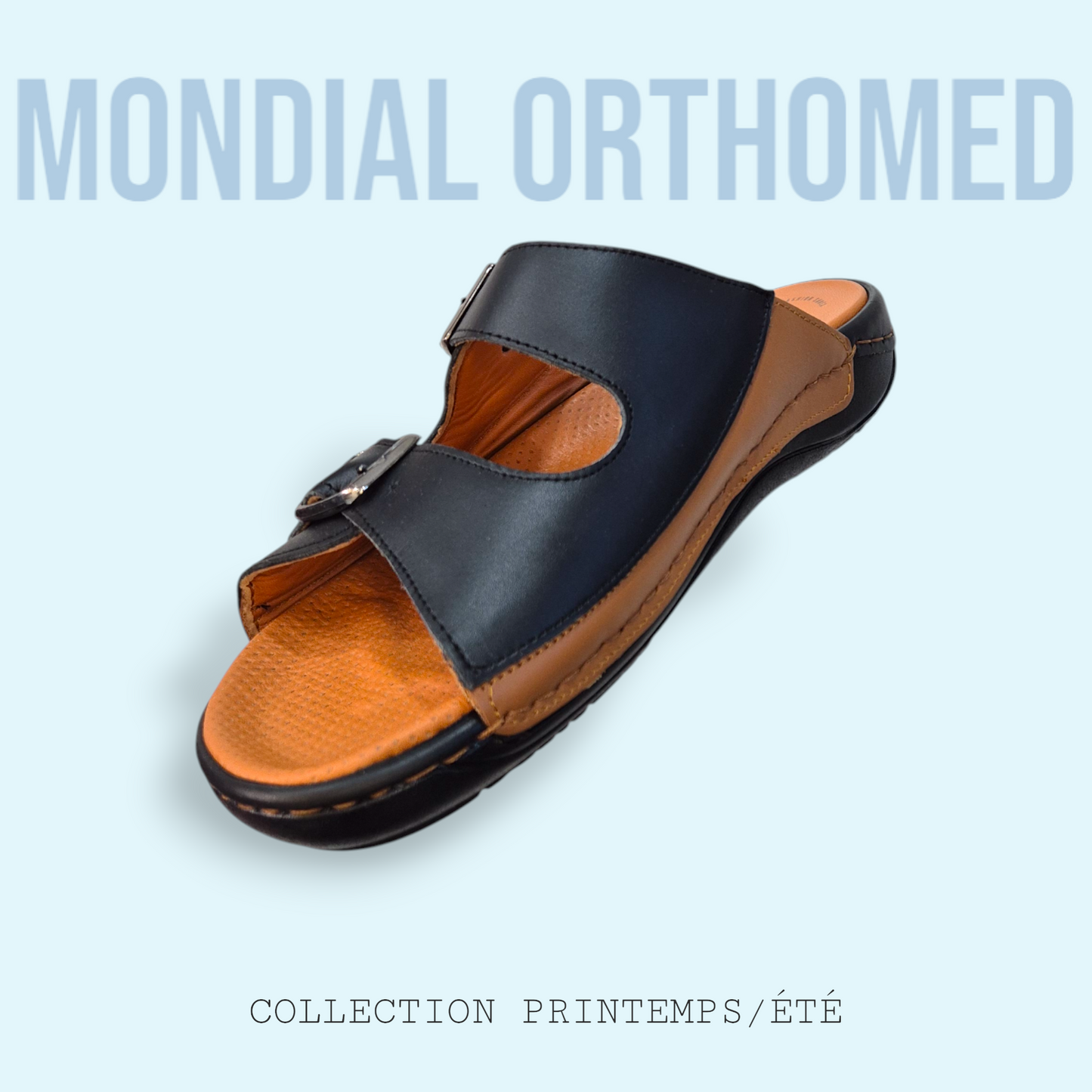 CLAQUETTE HOMME NOIR-CARAMEL STI LIGHT 022