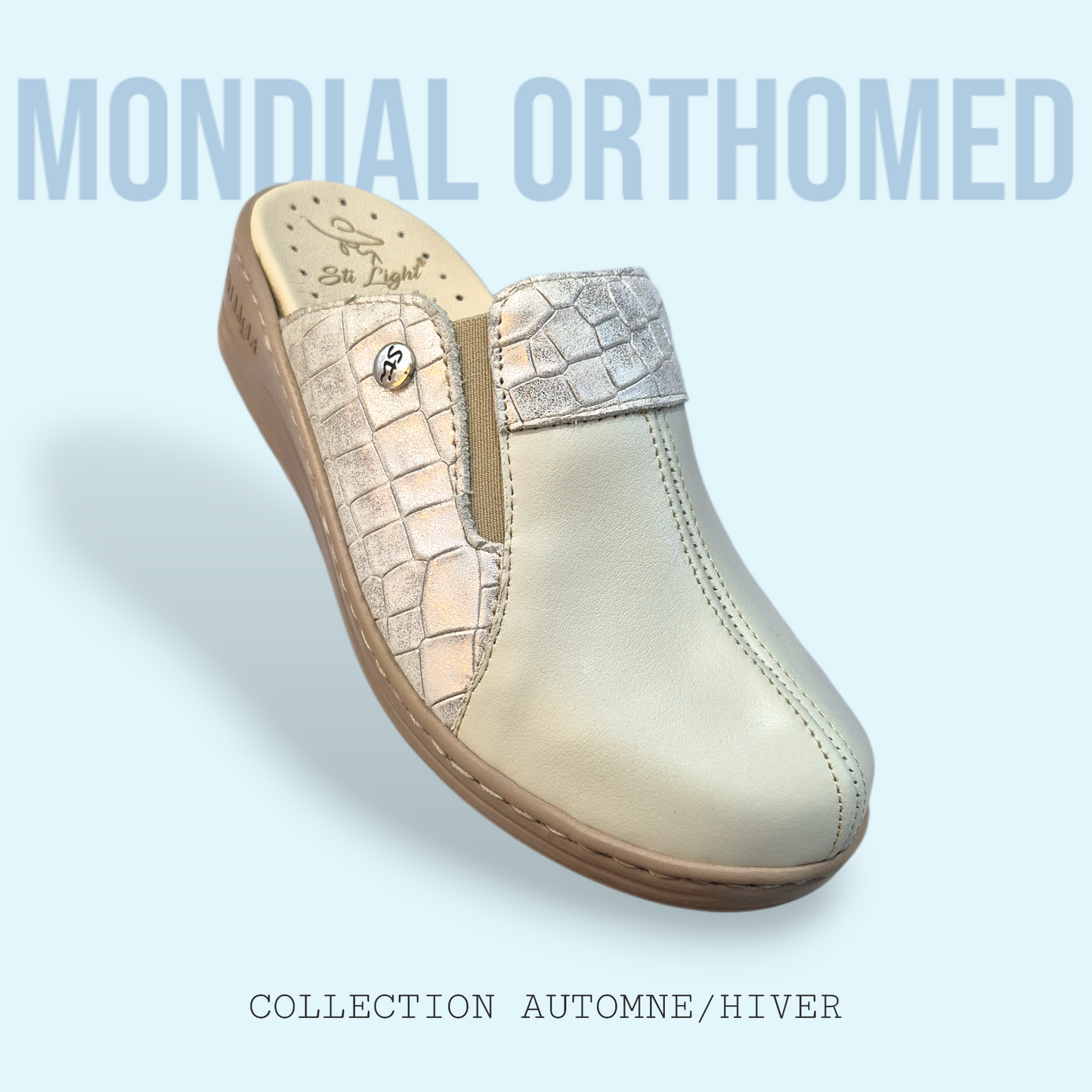 Sabot Femme Beige Croco STI EV010