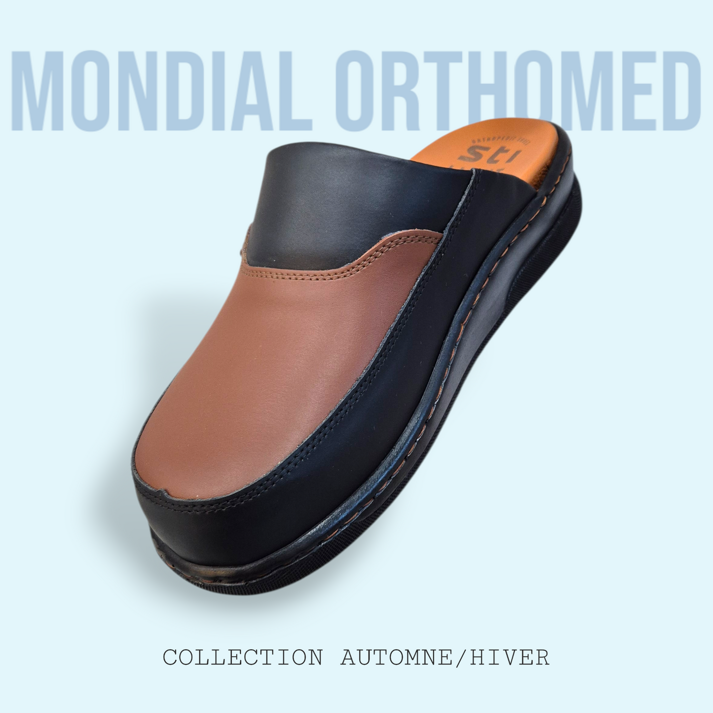 Sabot Homme Noir-Caramel STI FT01