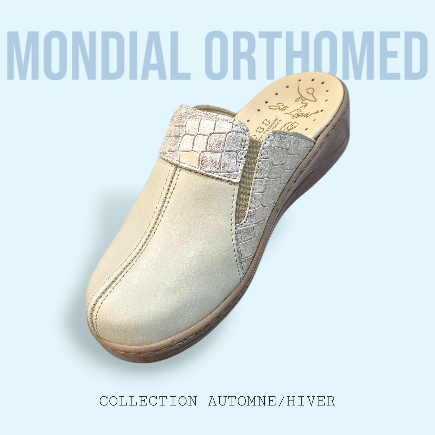 Sabot Femme Beige Croco STI EV010