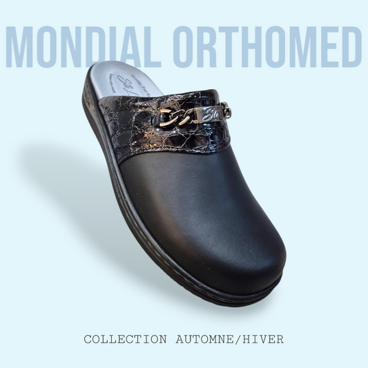 STI LIGHT AP019 SABOT NOIR CROCO FEMME