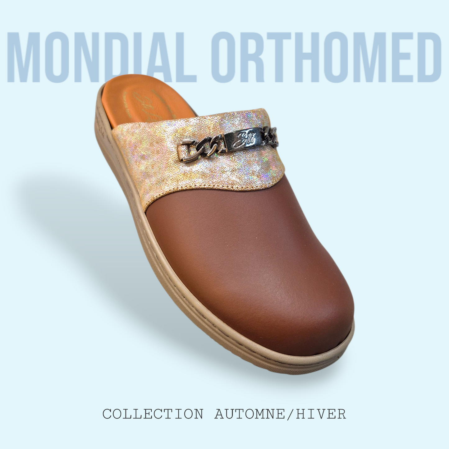 STI LIGHT AP019 SABOT CARAMEL BRILLANT FEMME