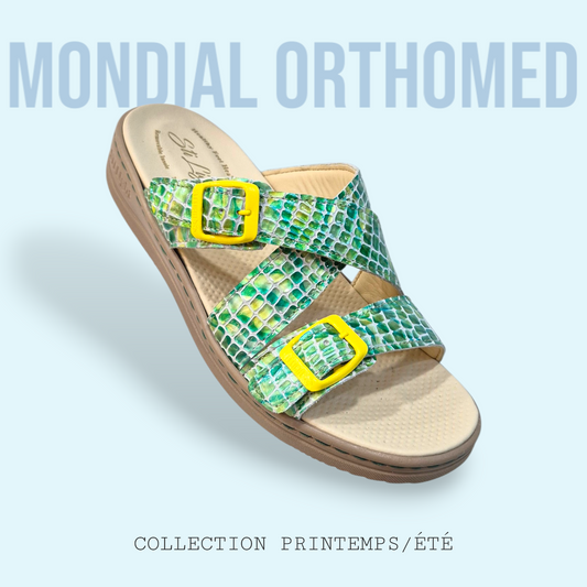 Claquette Femme Vert Croco STI AP05