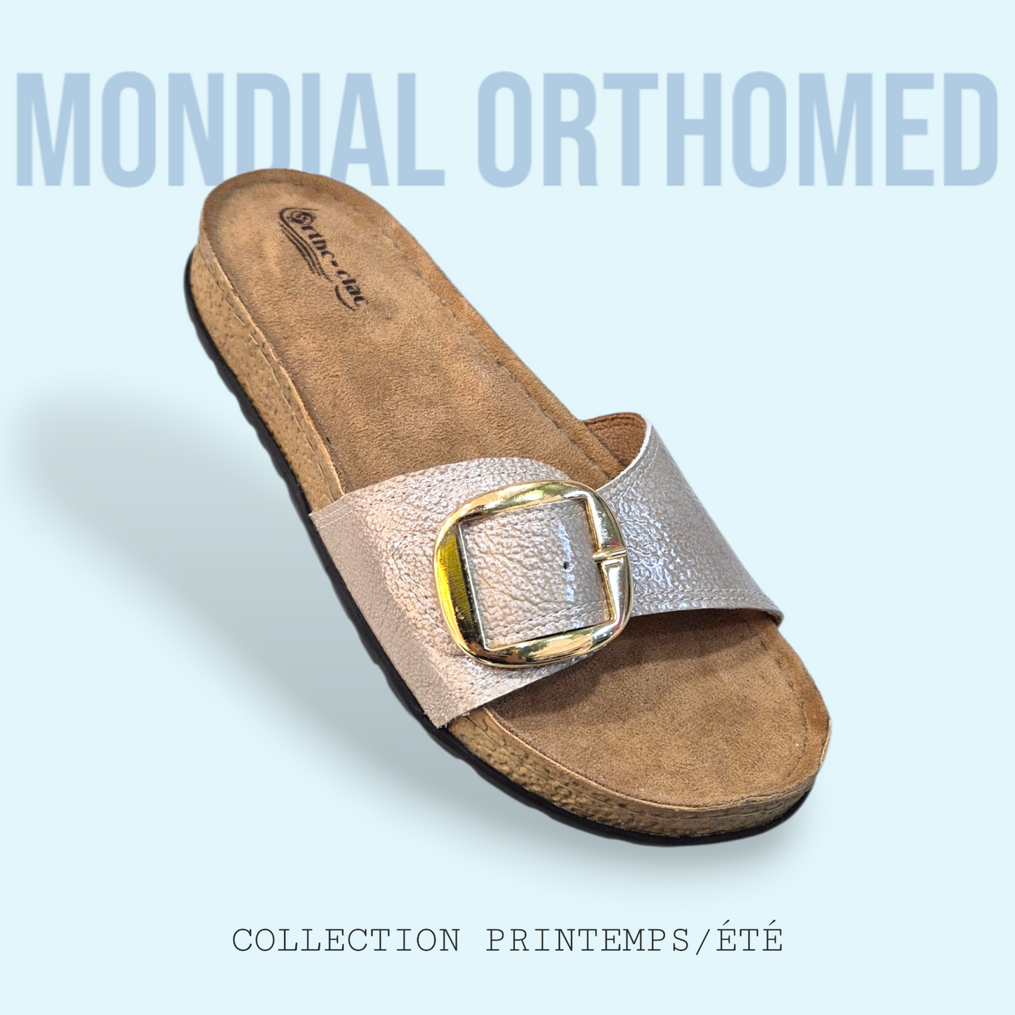 Claquette Femme Beige/Rosé ORTHO-CLAQ L8-BER