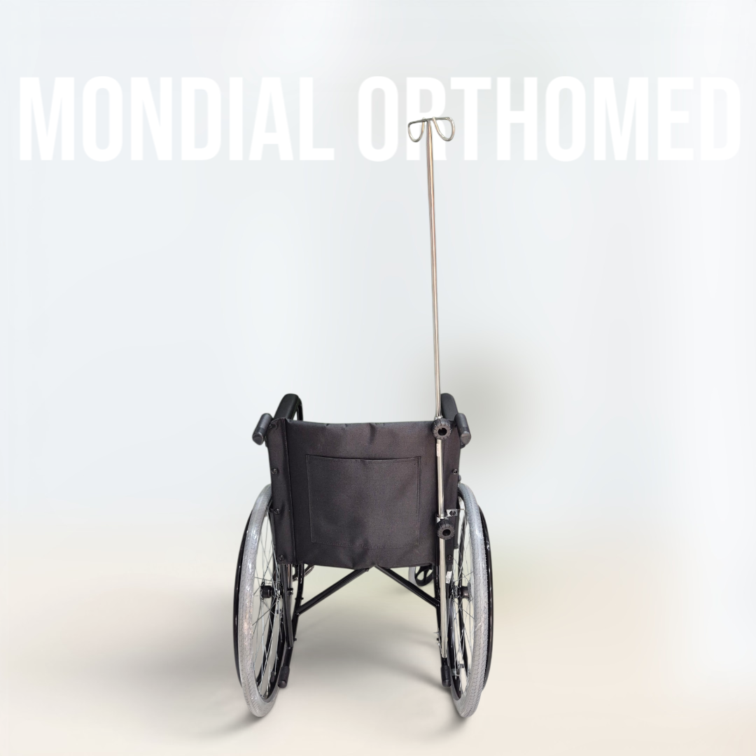 Potence Porte-Sérum Réglable pour Fauteuil Roulant