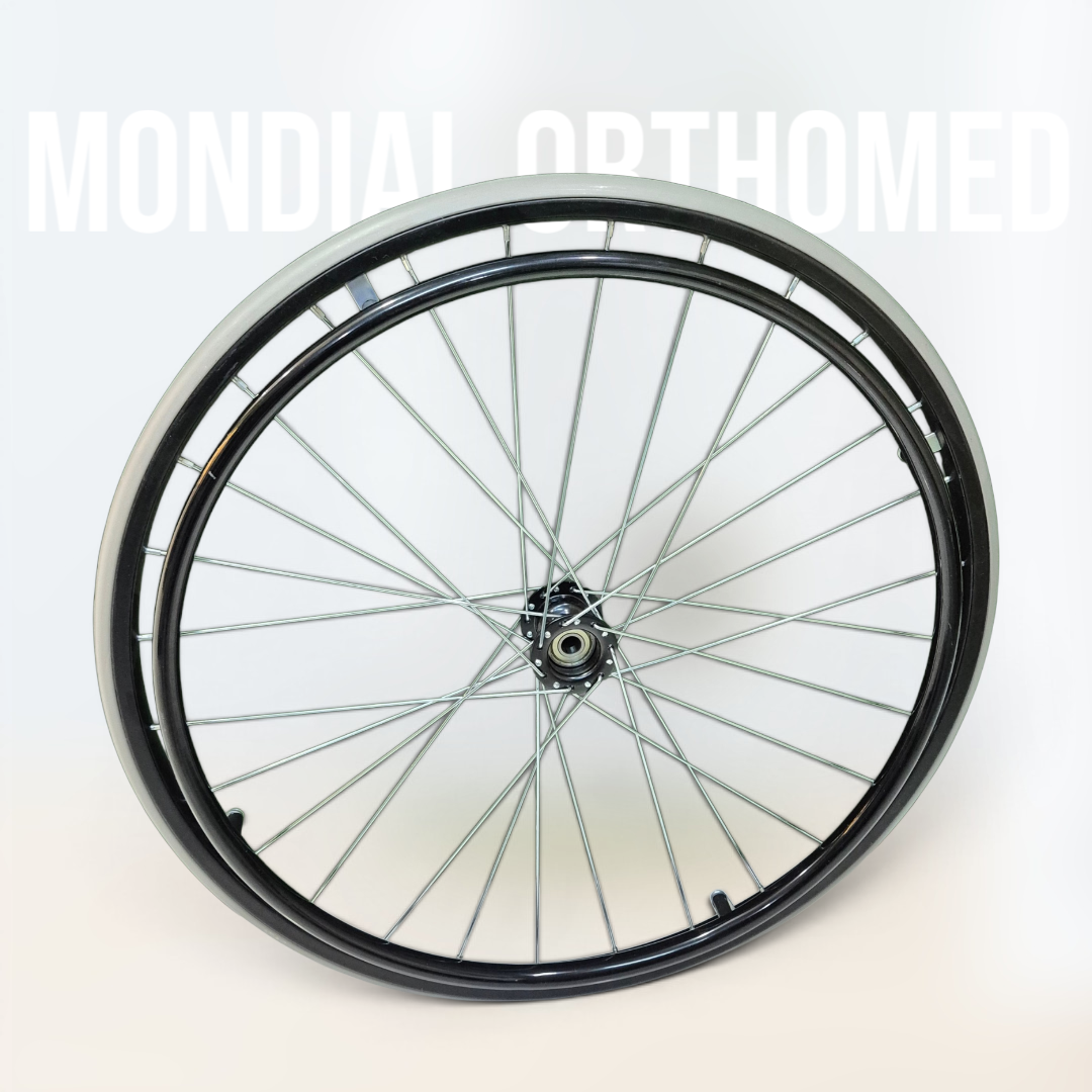 Roue Arrière Pleine 24" avec Cerceau pour Fauteuil Roulant Standard