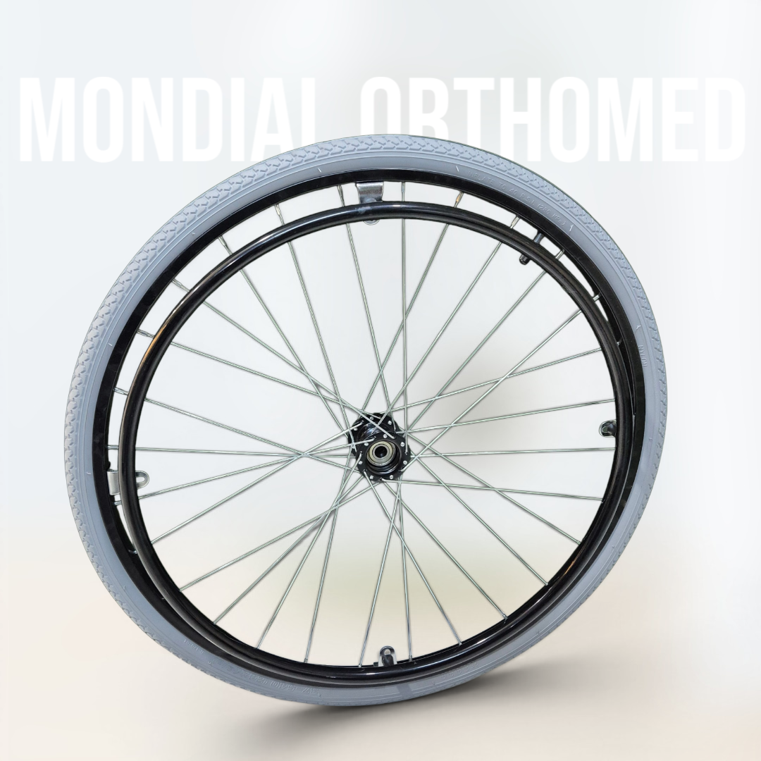 Roue Arrière Gonflable 24" avec Cerceau pour Fauteuil Roulant Standard