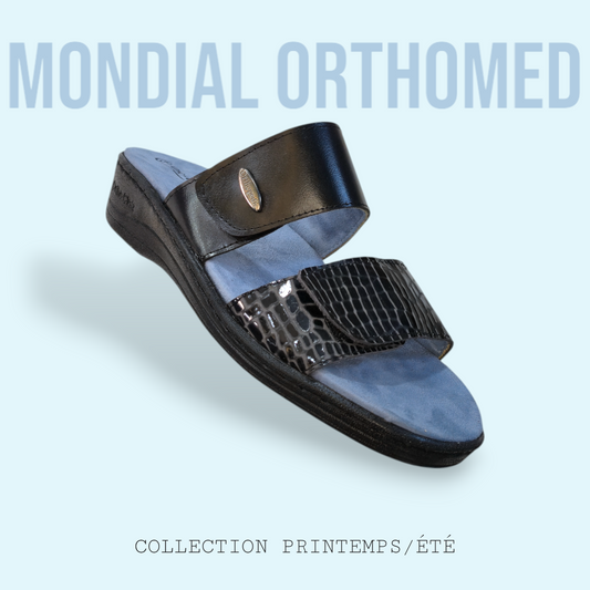 CLAQUETTE FEMME NOIR-BLEU Ortho-clac A200